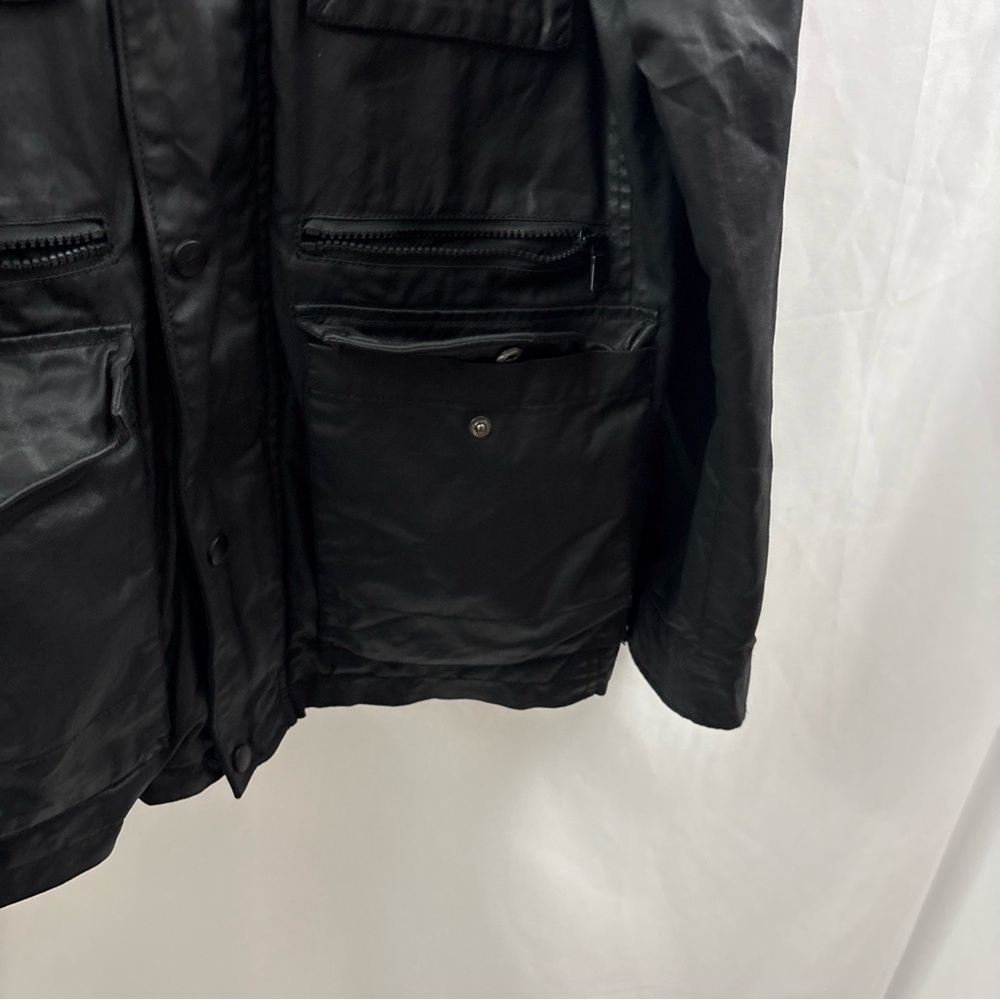 Express Jacket Mens Large Black Utility Pockets Full Zip Snap Front - Picture 5 of 13
